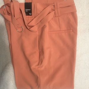 Coral straight leg dress pants